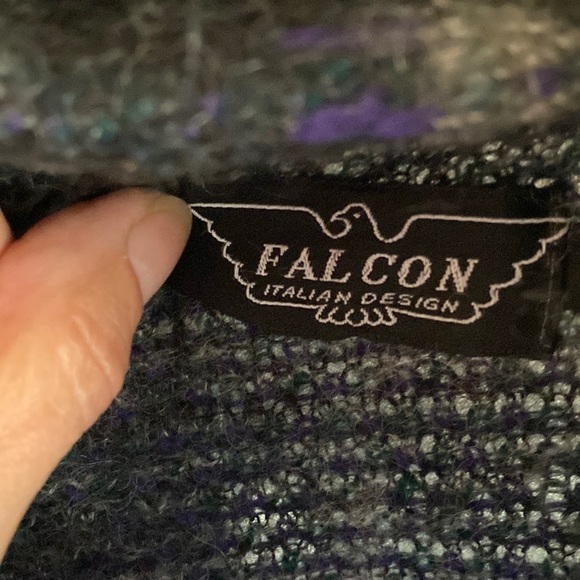 Falcon Italian Design Wool Mohair Blend Heavy Knit Pockets Cardigan/Coat S-XL - Picture 11 of 13